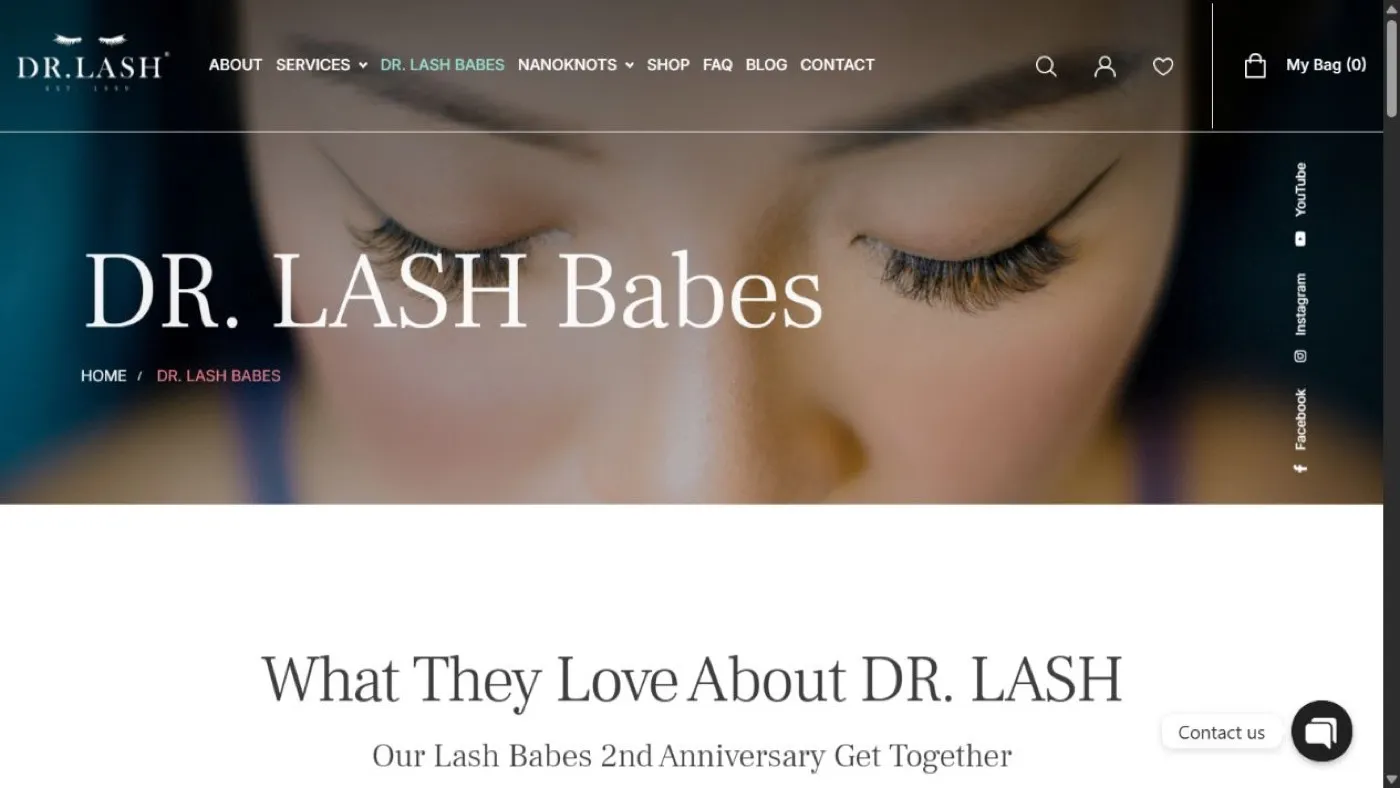 DR. LASH Babes page on the 2025 site